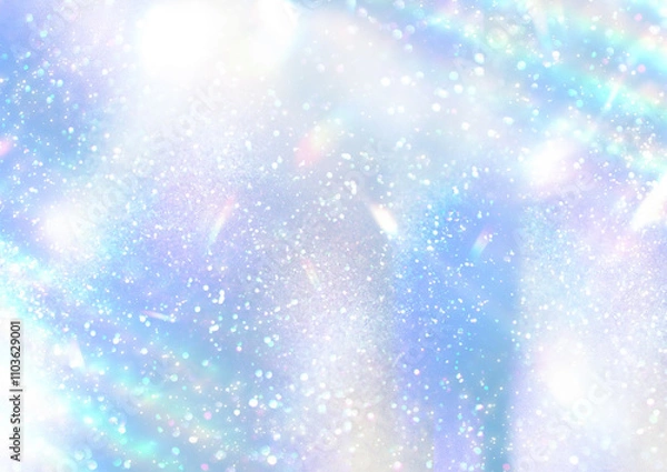 Fototapeta キラキラと輝くラメとグリッターのプリズムライト背景