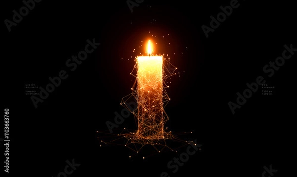 Obraz Candle low poly technology background with modern digital style