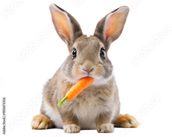 Fototapeta rabbit on white background