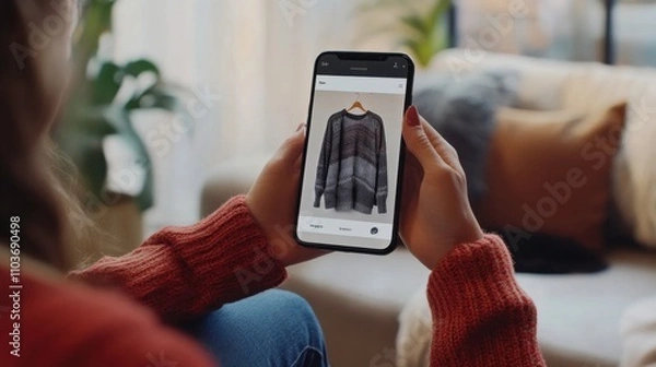 Obraz Write about the joy of finding the perfect item during an online sale, ordering it with a tap, and receiving instant confirmation in a beautifully designed app." 