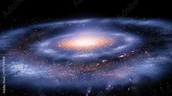 Fototapeta Big Bang colorful space galaxy fog cloud nebula. Universe science astronomy and stary night cosmos mockup background. Supernova concept wallpaper
