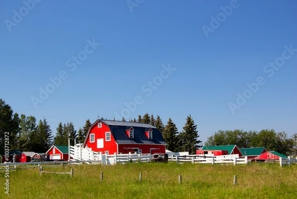 Obraz Red barn on a farm