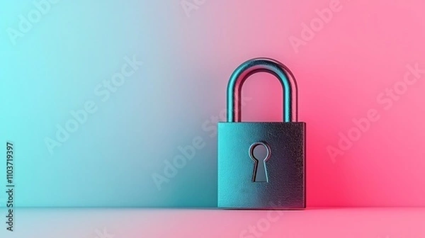 Fototapeta Minimalist Padlock Symbol Representing Secure Data and Access Control