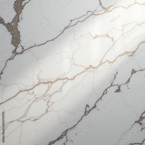 Obraz Close-up shot of marble stone with intricate veining patterns and subtle shine, pattern, texture, design element, close-up