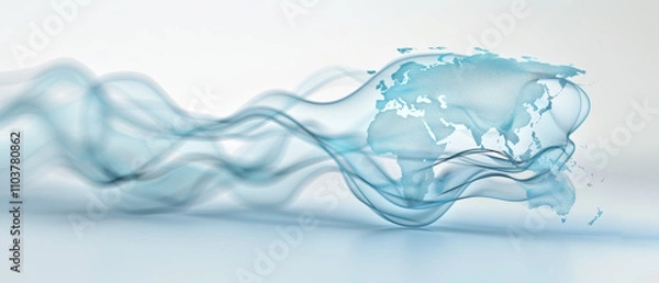 Obraz Transparent earth globe wire-frame model made out of polygonal structure lines and dots