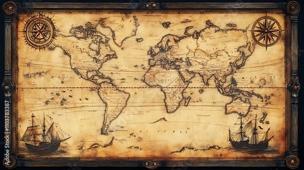 Obraz Ancient world map