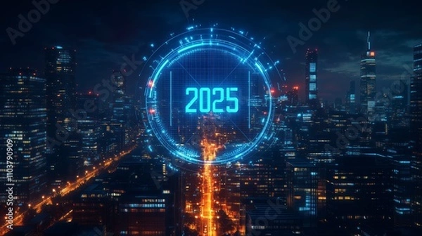 Fototapeta Future Cityscape: A Glimpse into 2025