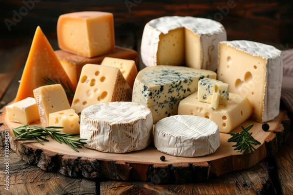 Fototapeta Different types of cheese,.     