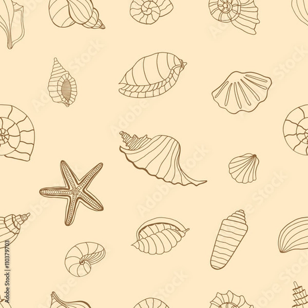 Fototapeta Brown Sea shells.