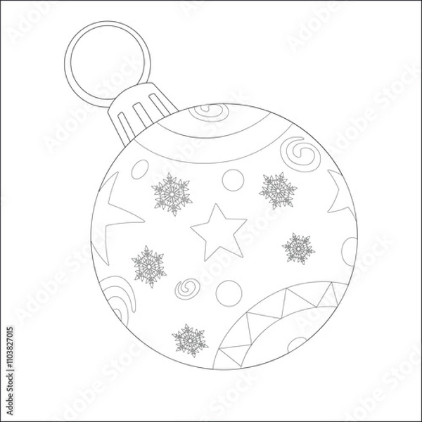 Obraz Christmas tree toy coloring pages