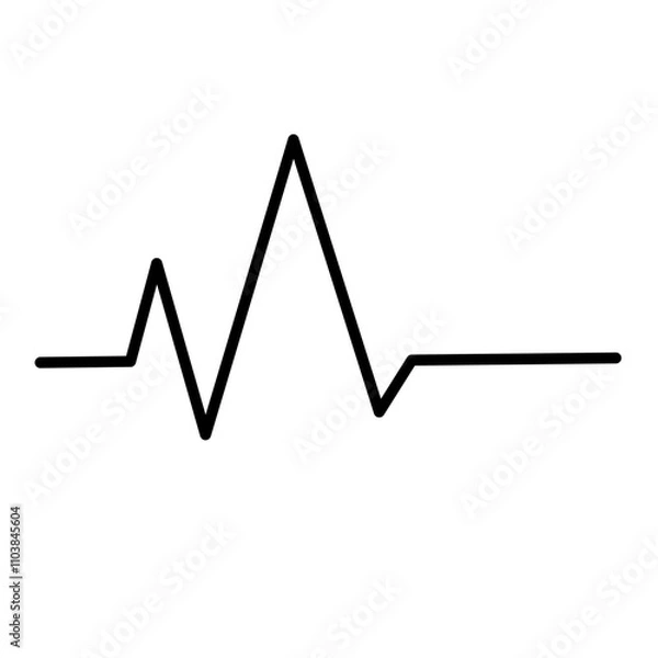 Obraz Heart beat line. Thin line vector of signs for infographic  logo  app development and website design. Heart rhythm 
