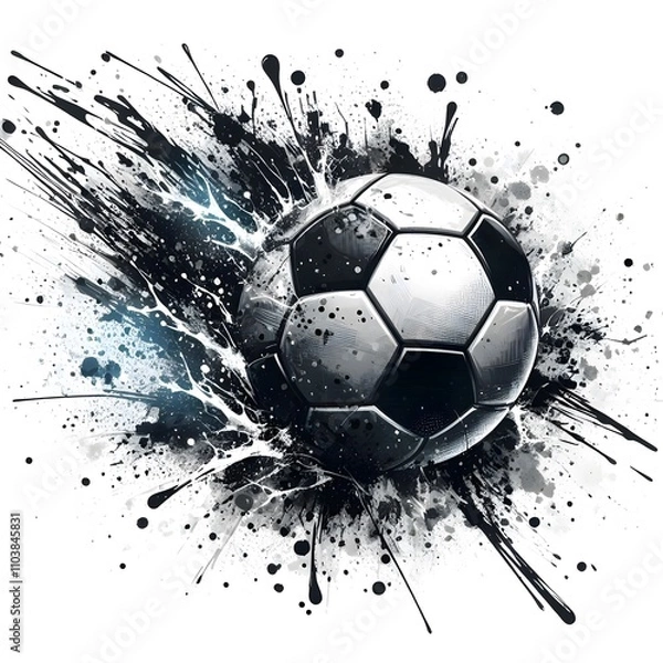Obraz grunge soccer ball with flag