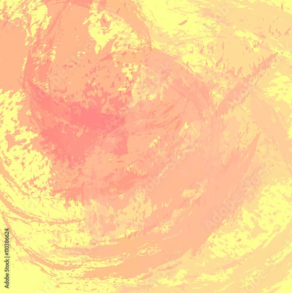 Fototapeta Abstract background. The surface stained with paint. Carelessly painted wall. Pink and yellow colors