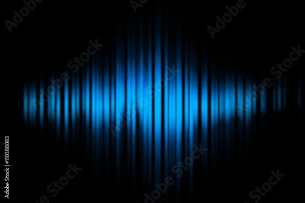 Obraz blue sound waves in black background
