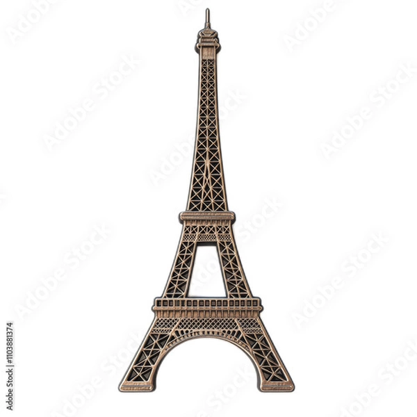Fototapeta Elegant Model of the Eiffel Tower in Intricate Metal Design