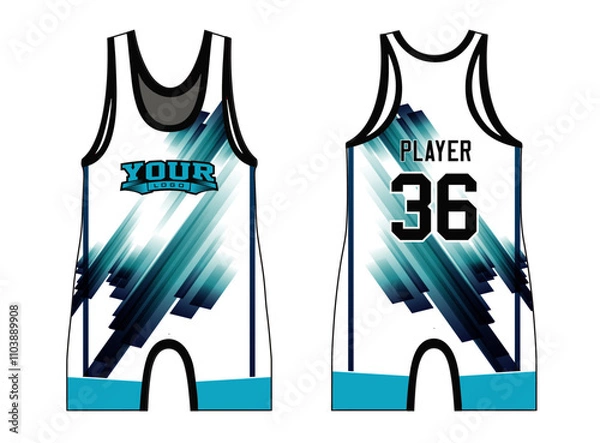 Fototapeta Wrestling singlets are designed with an elegant edgy and wild look. The design template is a perfect fit for all sportswear, casual wear, shirts, fashion apparel, and all kinds of othe fashion apparel