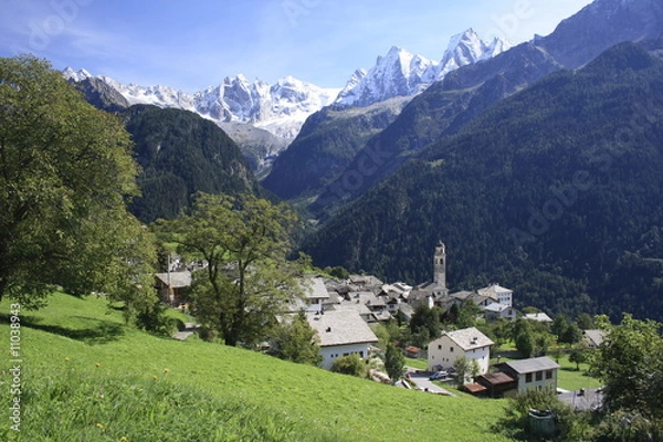 Obraz Soglio mit Bergeller Berge