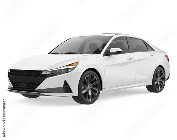 Fototapeta Sedan Car Isolated