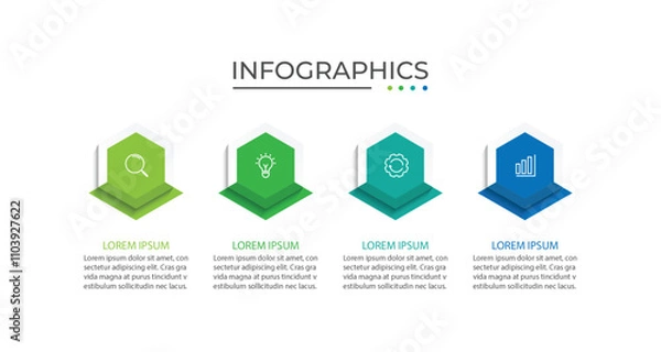 Fototapeta Business infographic design template with 4 options, vector illustration