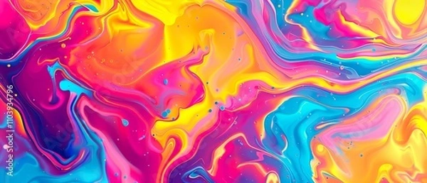 Obraz Vibrant Summer Abstract Pattern: Playful Shapes and Bright Colors for Festive Designs