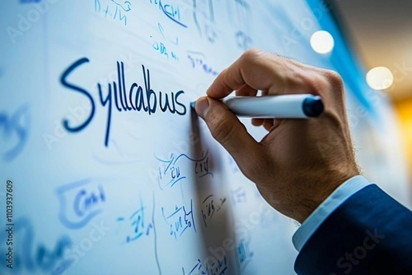 Obraz Hand Writing Syllabus on Whiteboard