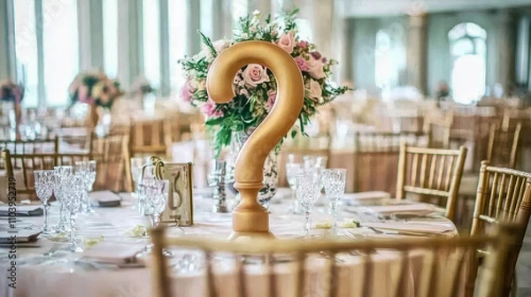 Fototapeta He captures the chaos of a wedding with a question mark hovering over the scene.