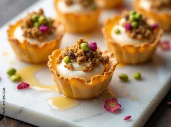 Obraz Baklava Pavlova Bites,  Fusion menu ideas, desserts foods fusion 