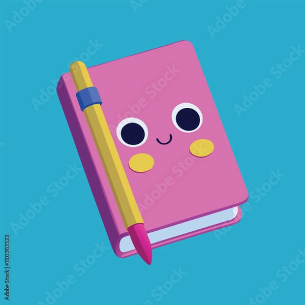 Fototapeta PrintBack to School Elements vector illustration in Notebook cartoon, clipart, and line art styles