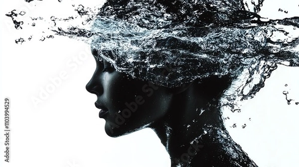 Obraz A woman in deep reflection