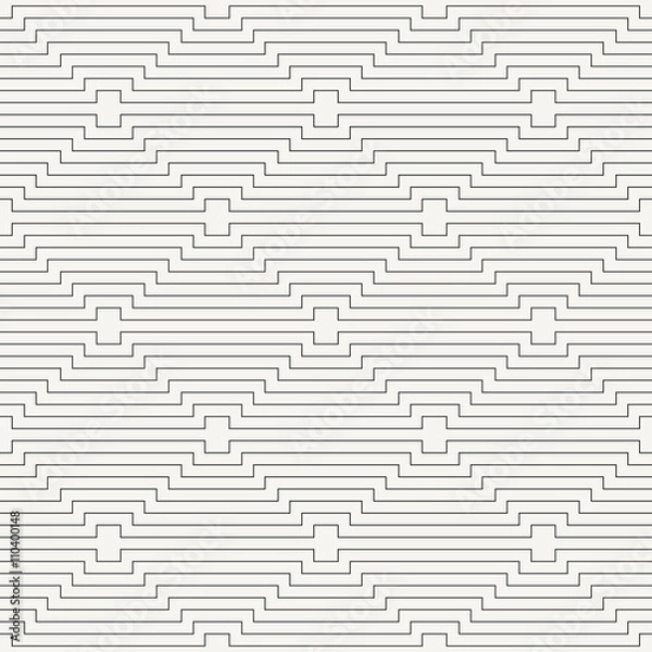 Obraz Modern stylish outlined geometric background with repeating horizontal lines - vector seamless pattern