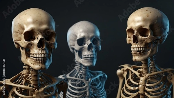 Fototapeta 3D rendering of human skeleton anatomy.