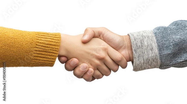 Obraz handshake between two person in casual clothes
