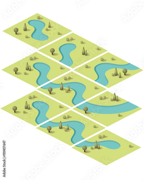 Obraz Set tiles vector buildings