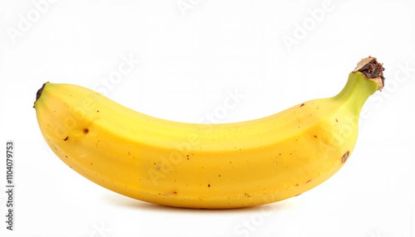 Fototapeta Isolated item on white background of a ripe yellow banana
