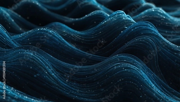 Fototapeta Abstract blue waves creating a dynamic visual flow.
