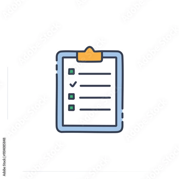 Fototapeta Checklist clipboard icon. Planning tasks, schedule, to-do list.  Represents organization and productivity.