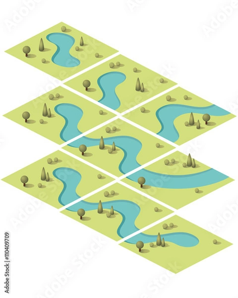 Obraz Set tiles vector buildings