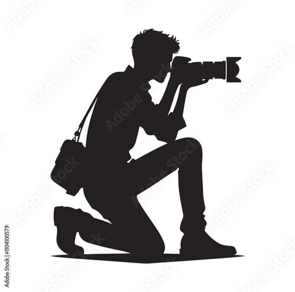 Obraz Photographer silhouette vector illustration