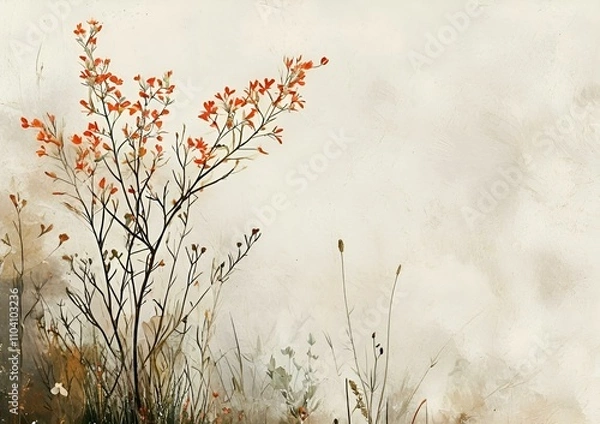 Fototapeta reeds in the morning