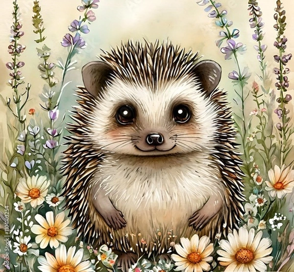 Fototapeta hedgehog in the grass