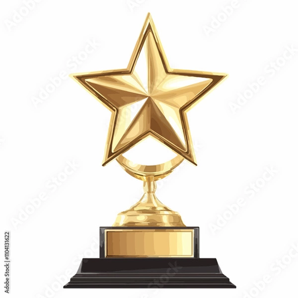 Fototapeta Golden Trophy with Star Design Vector Illustration