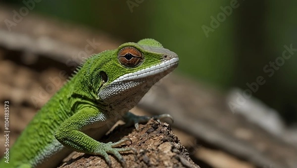 Obraz Alert anole lizard.