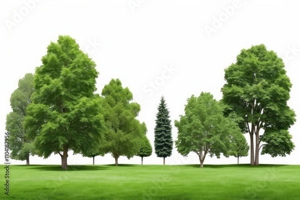 Fototapeta Trees isolated on white background, tropical trees isolated used for design, advertising and architecture