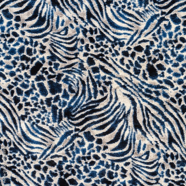 Fototapeta texture of print fabric striped leopard and zebra