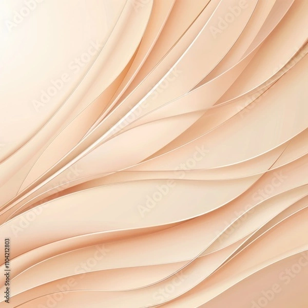 Fototapeta Abstract wavy background in soft peach tones, ideal for design and digital projects.