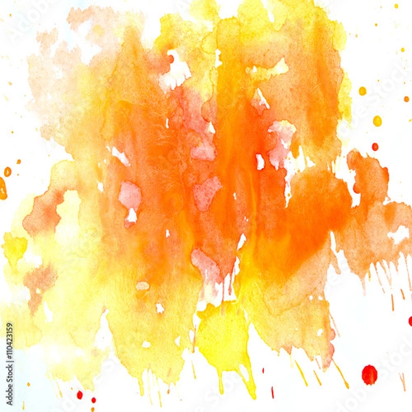 Obraz Акварельный абстрактный  цветной рисунок разноцветные пятна, разводы и брызги . на белом фоне. Нежные весенние цвета. 