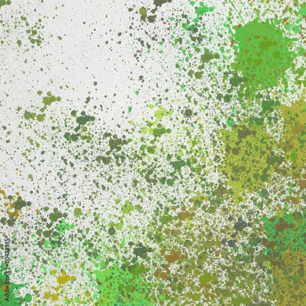 Obraz Акварельный абстрактный  цветной рисунок разноцветные пятна, разводы и брызги. Нежные весенние цвета  на белом фоне.