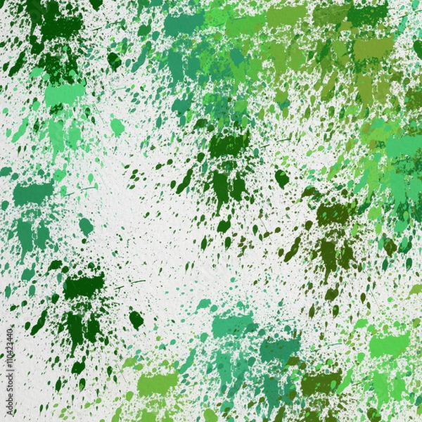 Obraz Акварельный абстрактный  цветной рисунок разноцветные пятна, разводы и брызги. Нежные весенние цвета на белом фоне.