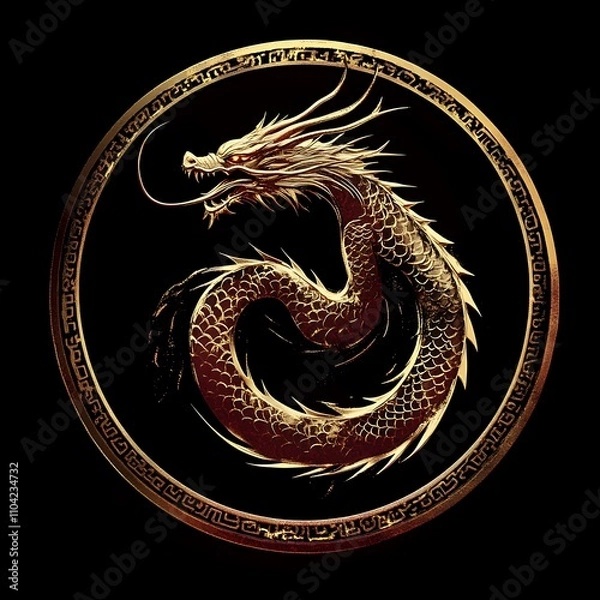 Obraz Epic dragon artwork fantasy realm digital illustration dark background mythical creature art concept for visual impact