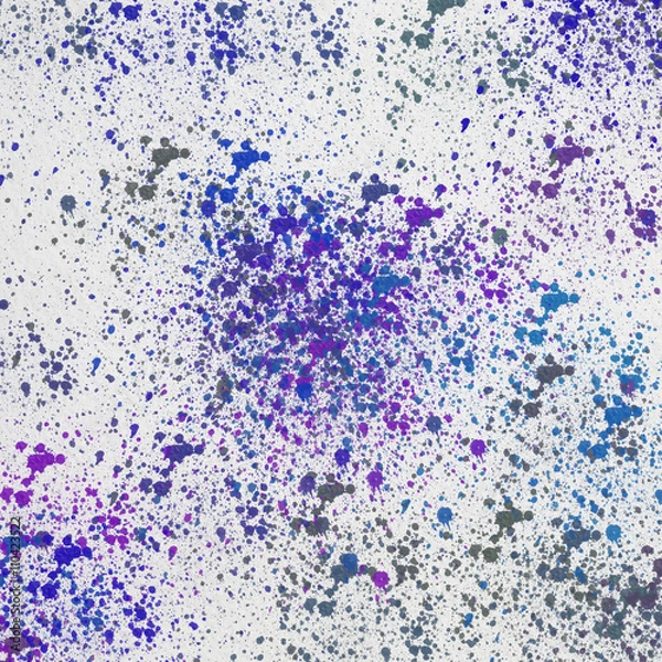 Obraz Акварельный абстрактный  цветной рисунок разноцветные пятна, разводы и брызги. Нежные весенние цвета на белом фоне. .